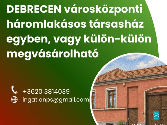 Eladó ház Debrecen, Belváros 216 nm