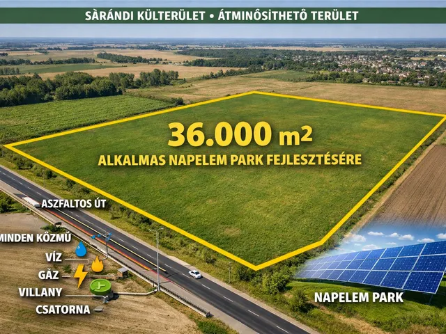 Eladó telek Sáránd 36000 nm