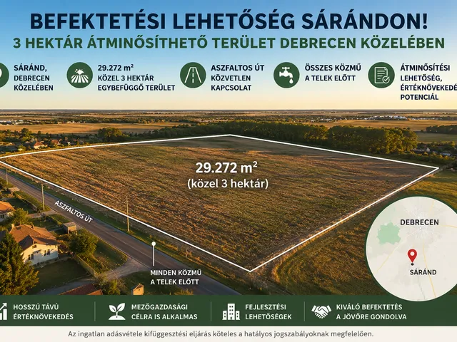 Eladó telek Sáránd 29272 nm
