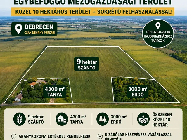 Eladó mezőgazdasági ingatlan Hajdúhadház 96342 nm