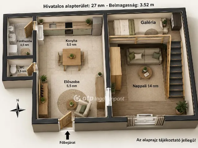 Eladó lakás Budapest XIII. kerület 27 nm