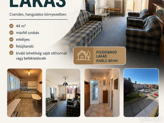 Eladó lakás Ózd, Béke telep 44 nm