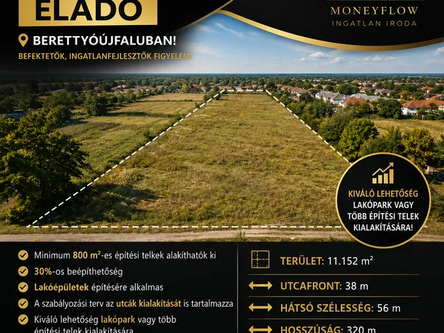 Eladó telek Berettyóújfalu 11152 nm