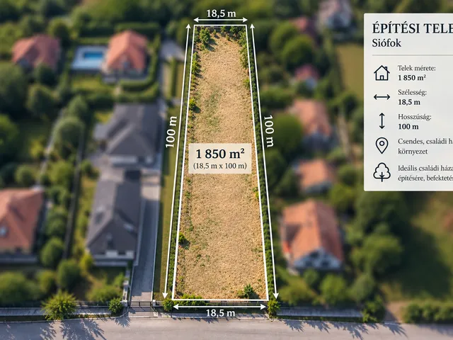 Eladó telek Siófok, Balatonkiliti 1850 nm