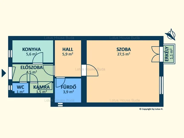 Eladó lakás Budapest I. kerület, Krisztinaváros I. ker. 50 nm