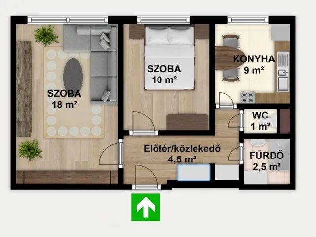 Eladó lakás Budapest XI. kerület, Albertfalva 45 nm
