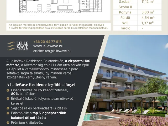 Eladó lakás Balatonlelle, Köztársaság utca 28. 49 nm