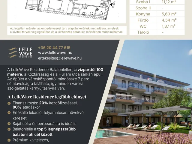 Eladó lakás Balatonlelle, Köztársaság utca 28. 49 nm