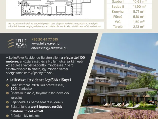 Eladó lakás Balatonlelle, Köztársaság utca 28. 70 nm