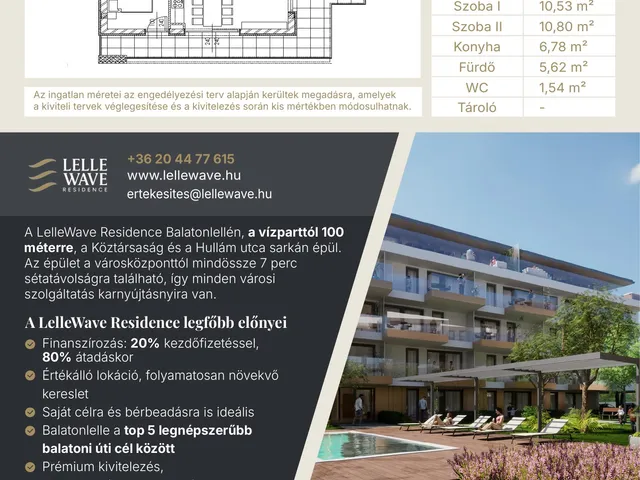 Eladó lakás Balatonlelle, Köztársaság utca 28. 60 nm