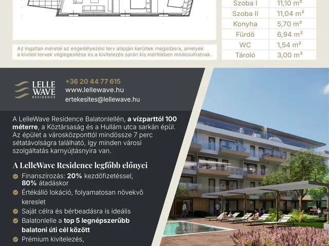 Eladó lakás Balatonlelle, Köztársaság utca 28. 74 nm