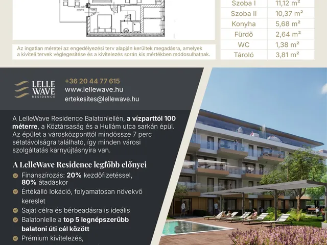 Eladó lakás Balatonlelle, Köztársaság utca 28. 66 nm