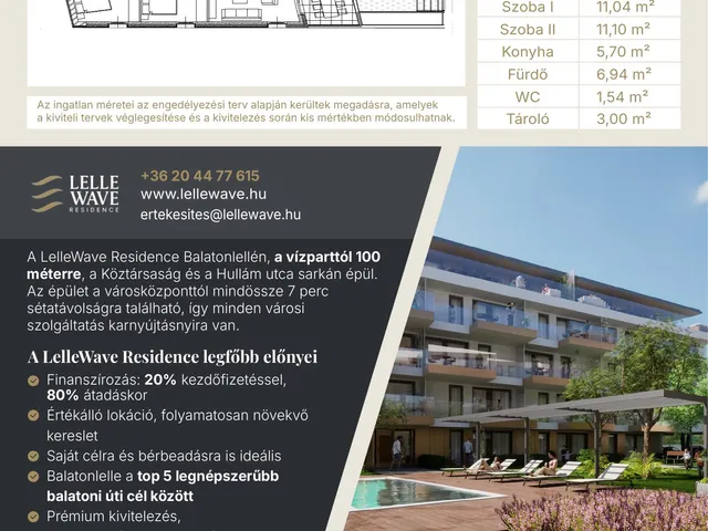Eladó lakás Balatonlelle, Köztársaság utca 28. 74 nm