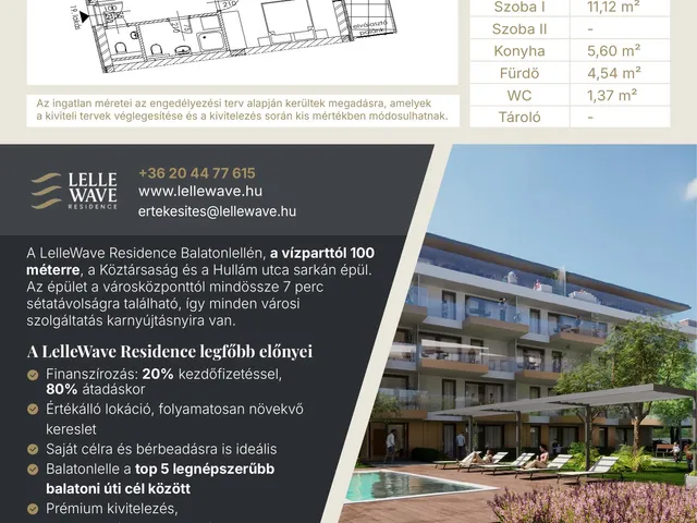 Eladó lakás Balatonlelle, Köztársaság utca 28. 49 nm