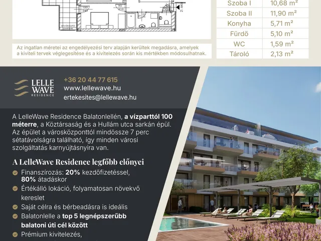 Eladó lakás Balatonlelle, Köztársaság utca 28. 70 nm