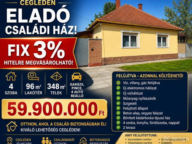 Eladó ház Cegléd 96 nm