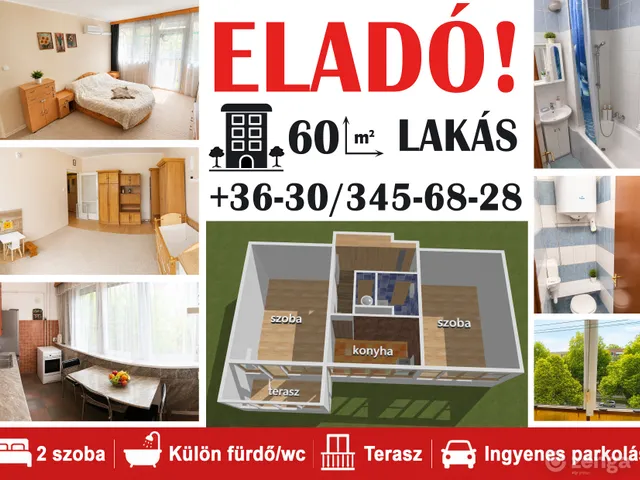 Eladó lakás Pécs, Kertváros 60 nm