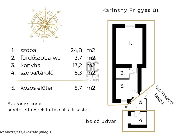 Eladó lakás Budapest XI. kerület, Lágymányos 47 nm