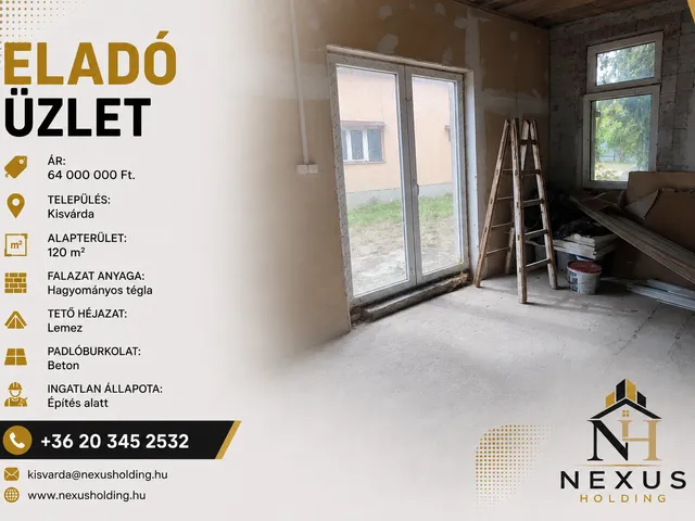 Eladó kereskedelmi és ipari ingatlan Kisvárda 120 nm