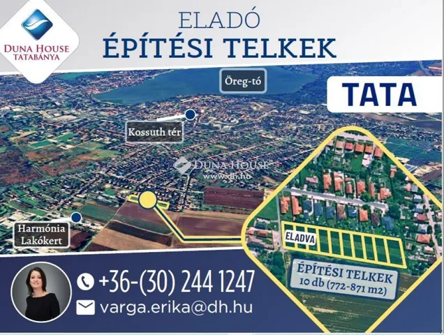 Eladó telek Tata 780 nm