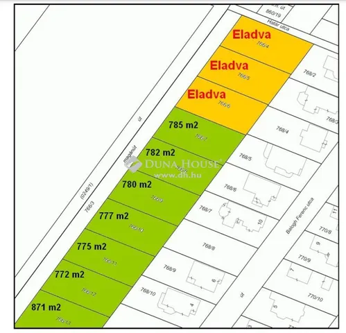 Eladó telek Tata 780 nm