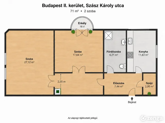 Eladó lakás Budapest II. kerület, Víziváros II. ker 71 nm