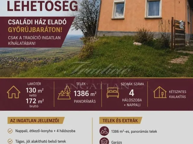 Eladó ház Győrújbarát 130 nm