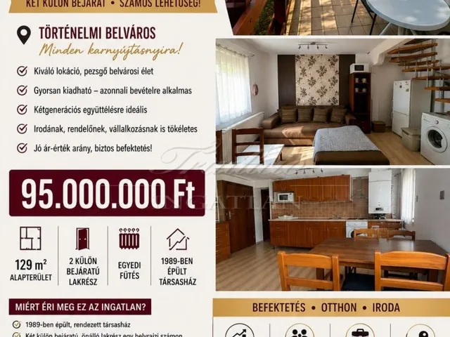 Eladó lakás Győr, Belváros 129 nm