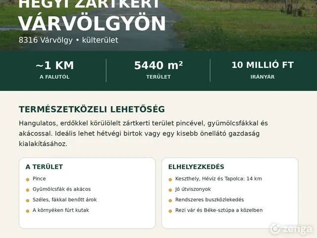Eladó mezőgazdasági ingatlan Várvölgy 24 nm