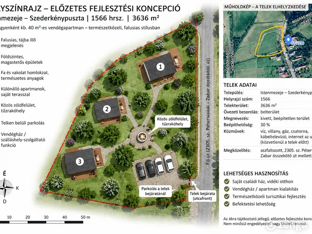 Eladó telek Istenmezeje 3636 nm