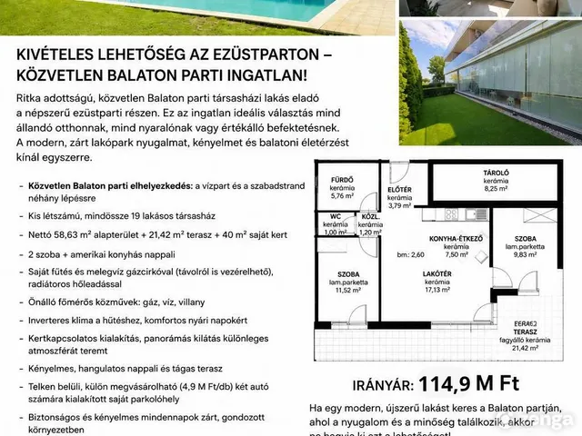 Eladó lakás Siófok 58 nm
