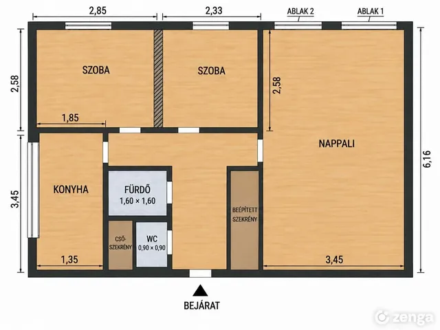 Eladó lakás Budapest III. kerület, Békásmegyer 51 nm