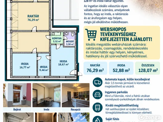 Kiadó kereskedelmi és ipari ingatlan Szeged, Újszeged 128 nm