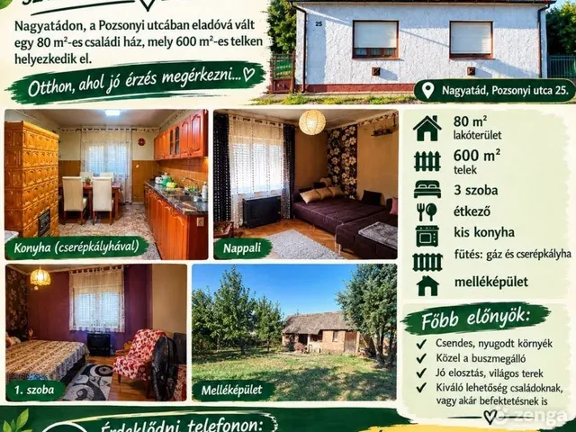 Eladó ház Nagyatád 80 nm