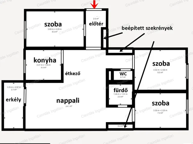 Eladó lakás Veszprém, Egry József utcai lakótelep 69 nm