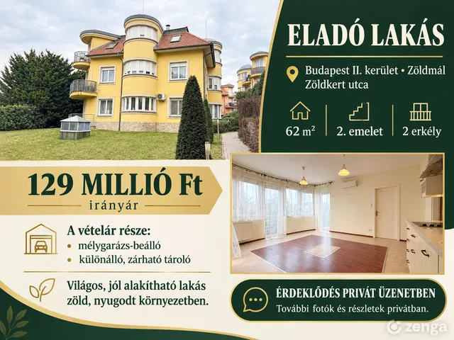 Eladó lakás Budapest II. kerület 62 nm