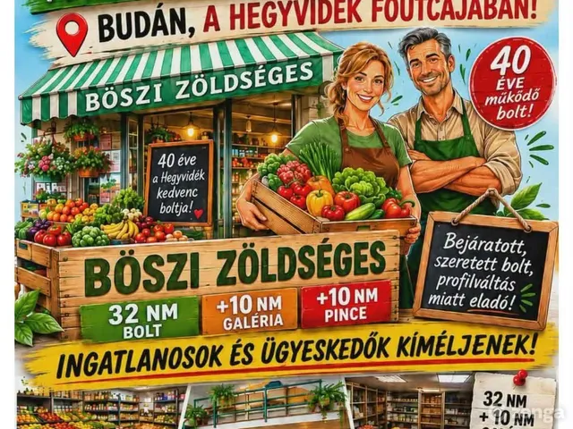 Eladó kereskedelmi és ipari ingatlan Budapest XII. kerület, Németvölgy 32 nm
