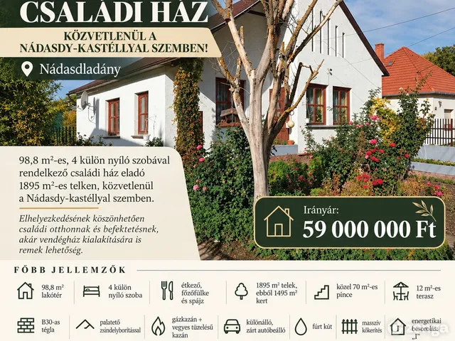 Eladó ház Nádasdladány 99 nm