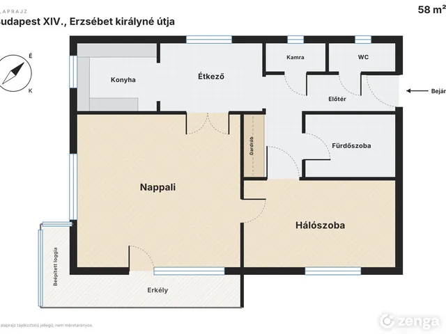 Eladó lakás Budapest XIV. kerület, Herminamező 58 nm