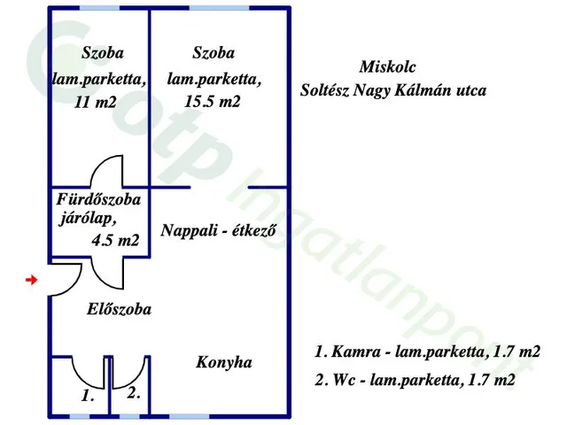 Eladó lakás Miskolc, Belváros 59 nm