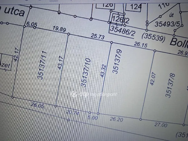 Eladó telek Miskolc 1117 nm