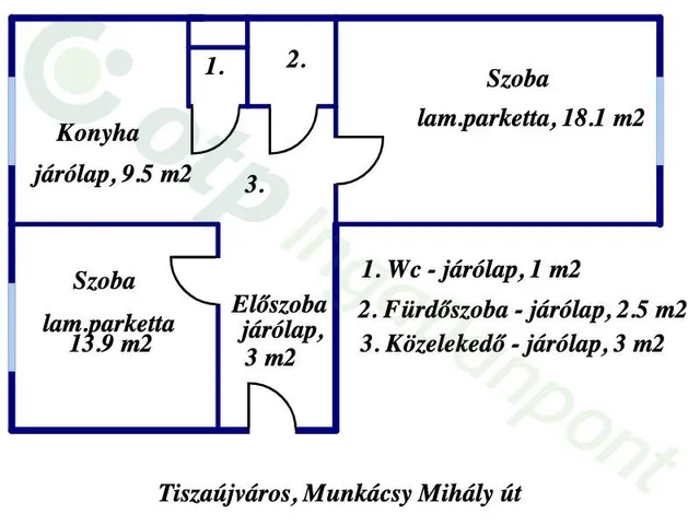 Eladó lakás Tiszaújváros 51 nm