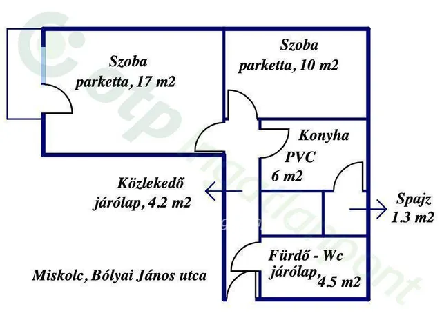 Eladó lakás Miskolc 43 nm