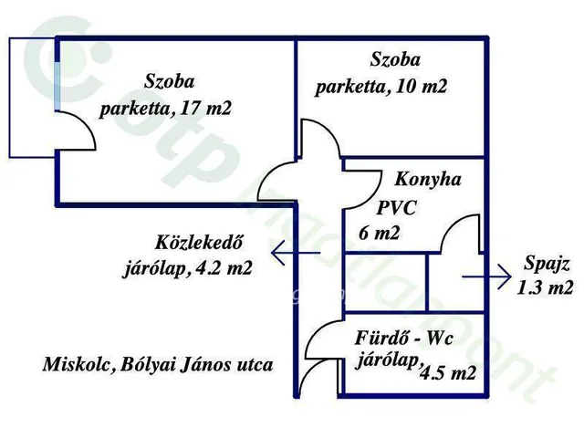 Eladó lakás Miskolc, Selyemrét 43 nm