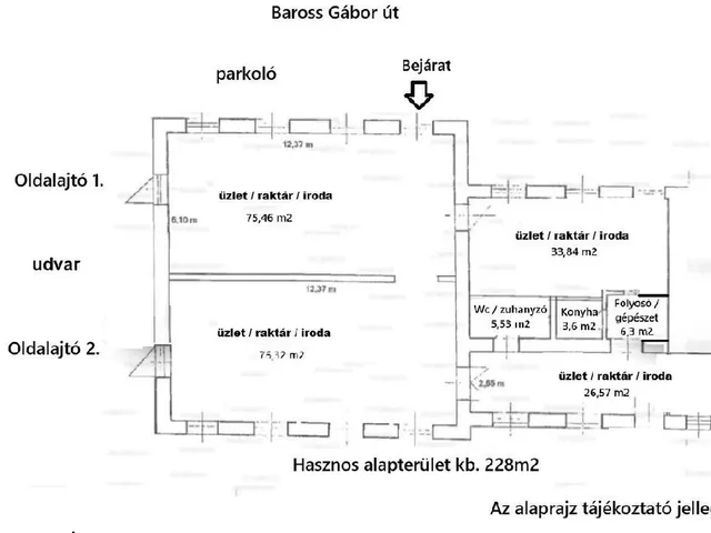 Eladó kereskedelmi és ipari ingatlan Miskolc 236 nm