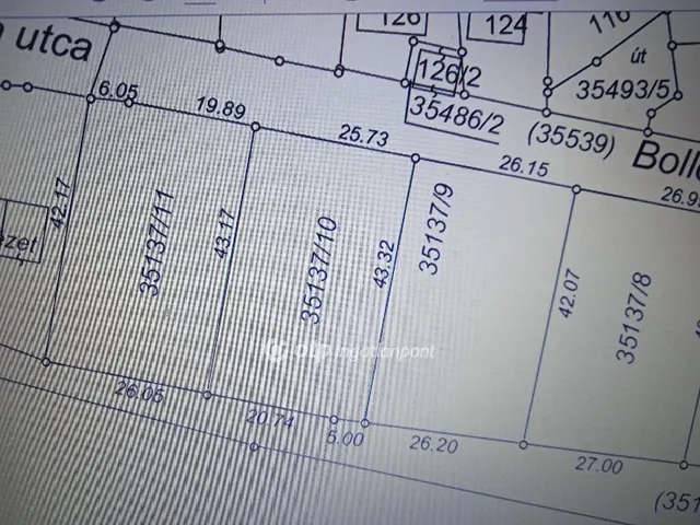 Eladó telek Miskolc, Pereces 1117 nm