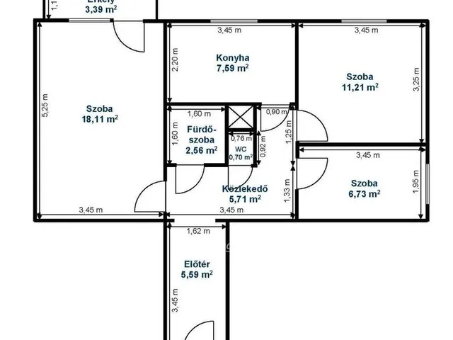 Eladó lakás Miskolc, Belváros 61 nm