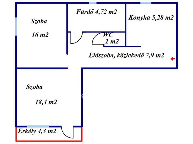 Eladó lakás Sajószentpéter 57 nm