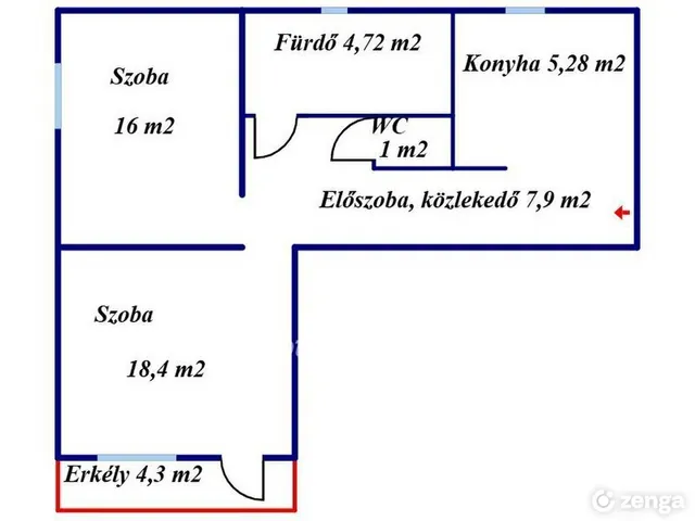 Eladó lakás Sajószentpéter 57 nm