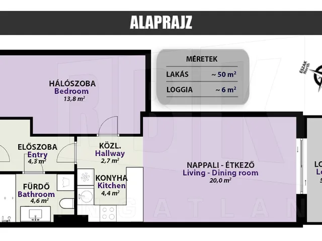 Eladó lakás Budapest XV. kerület, Rákospalota, Hubay Jenő tér 53 nm